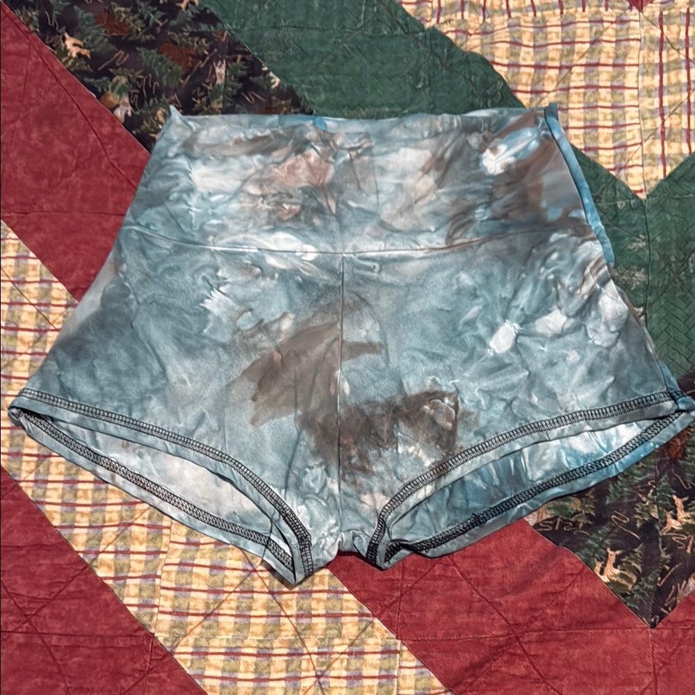 Aqua Tie-Dye Booty Shorts